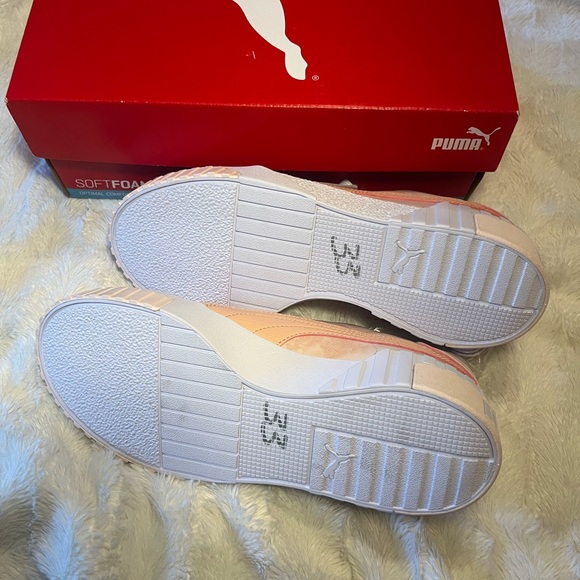 PUMA SNEAKERS- NIB never worn size 9 orange and pink sneakers w/ special laces - Picture 2 of 4